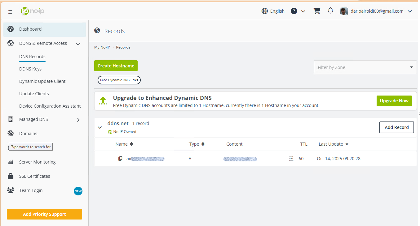 No-IP hostname configuration